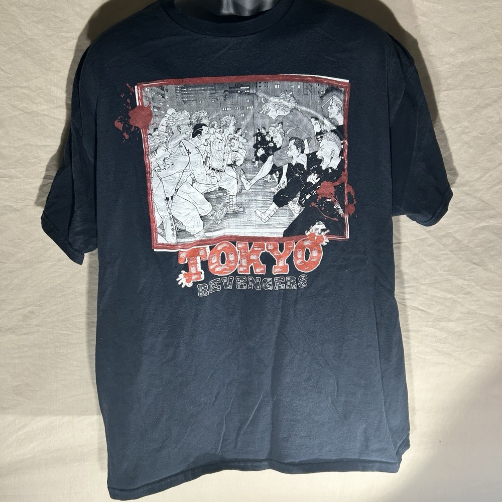 Tokyo Revengers Manga Panel Style Graphic T-Shirt Black XXL